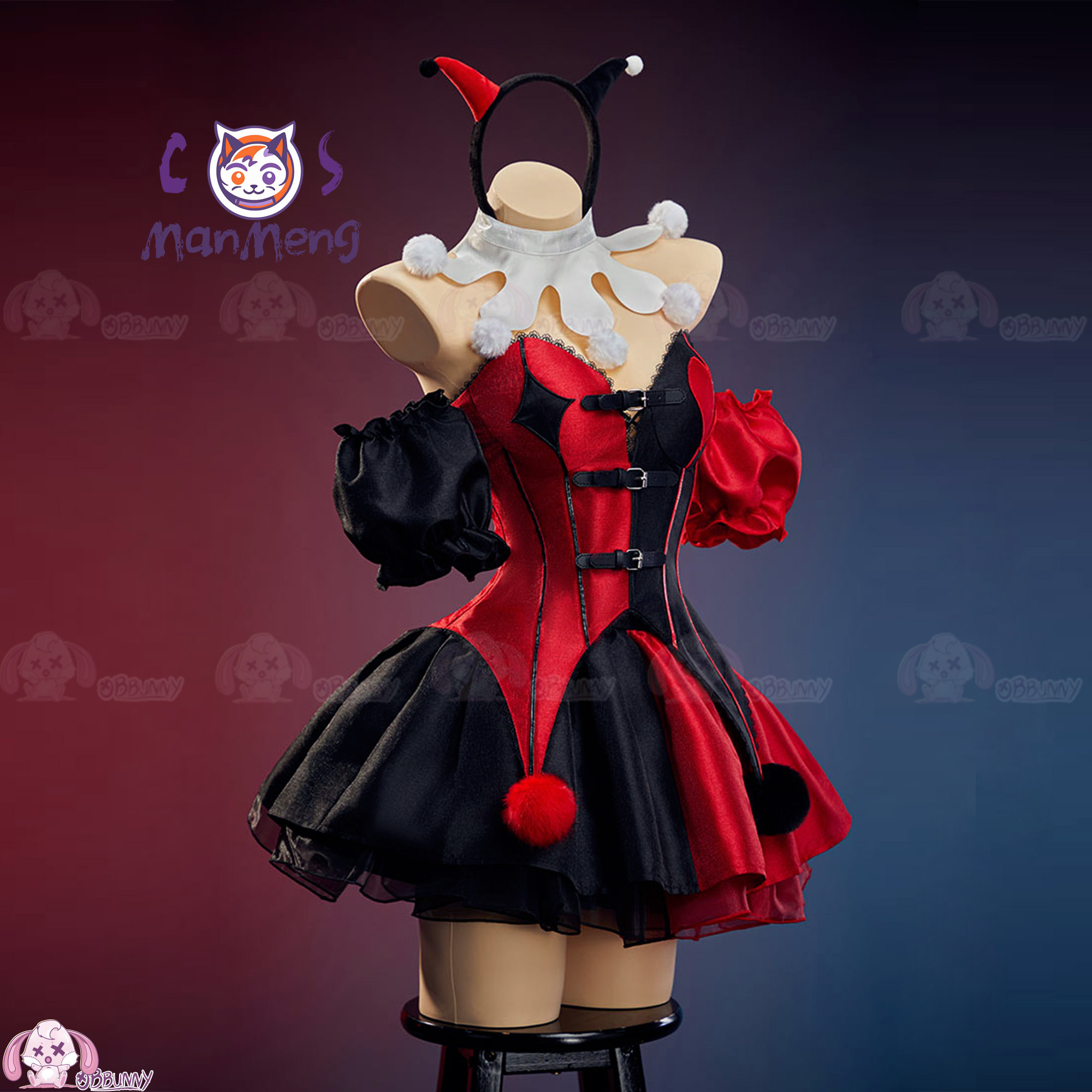 New Clown Gothic Lolita Waist  - Cosplay Anime Black review and price