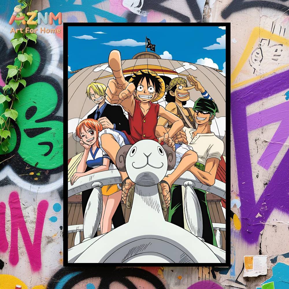 AZNM One Piece Unframed Canvas - One Piece Straw Hat review and price