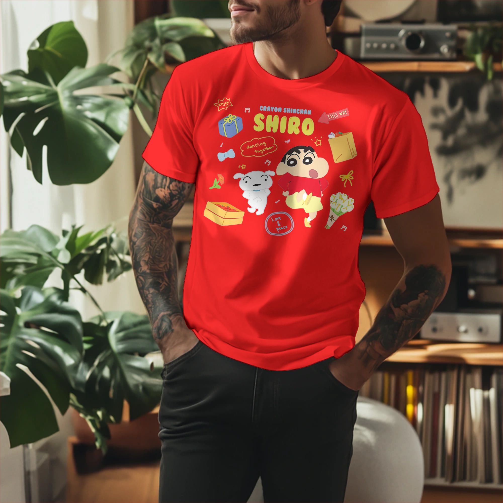 Crayon Shin-chan  T-Shirt Men  - Anime Cosplay Ideas Male review and price