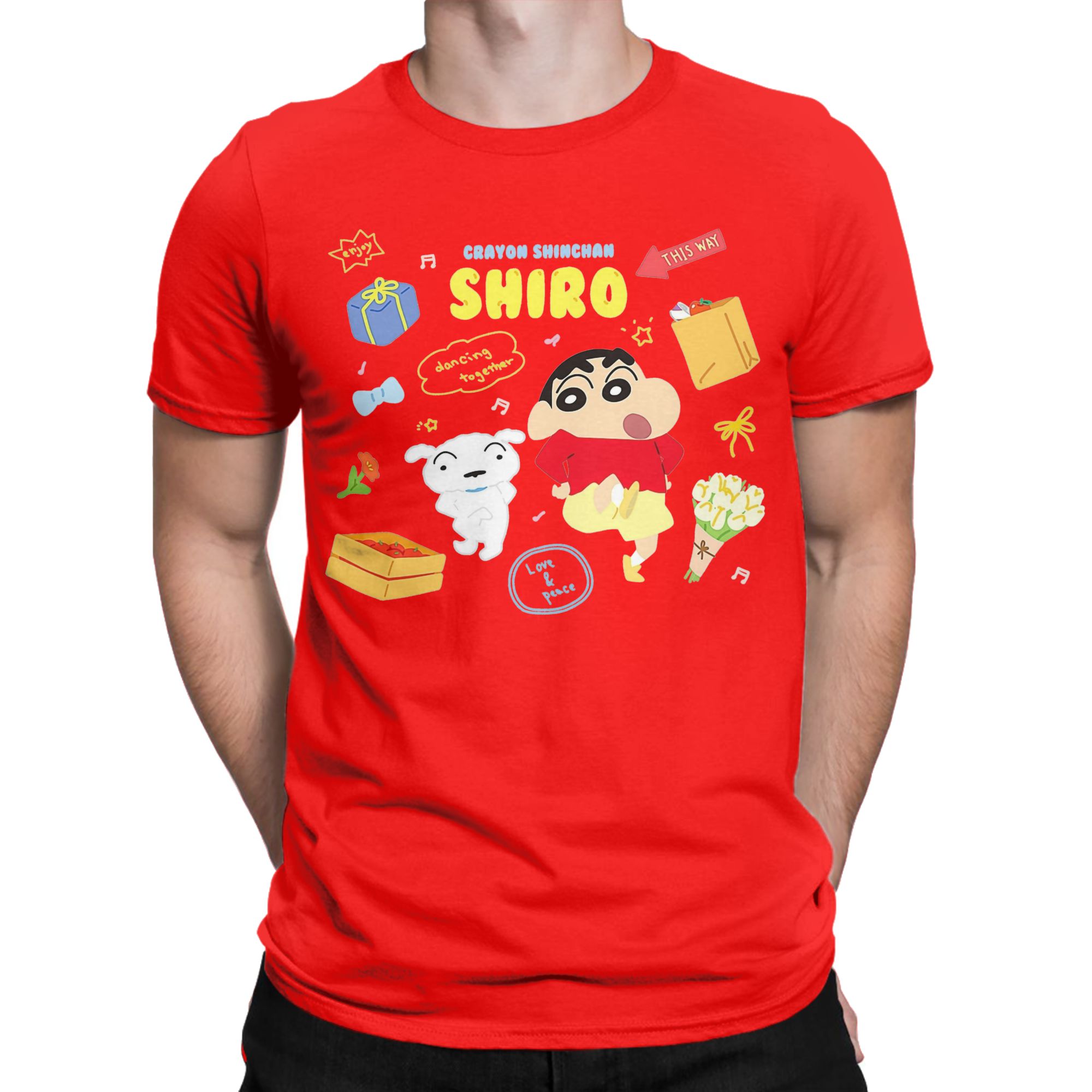 Crayon Shin-chan  T-Shirt Men  - Anime Cosplay Ideas Male review and price